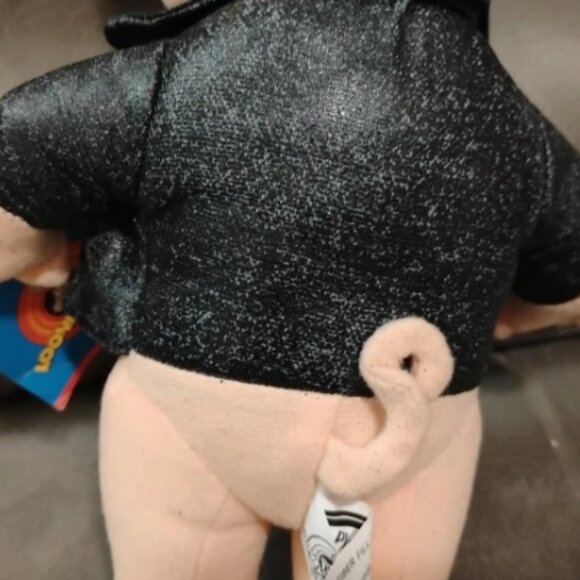 Porky Pig Looney Tunes Stuffed Animal Plush with Black Leather Jacket, SEE DESC - Picture 12 of 12